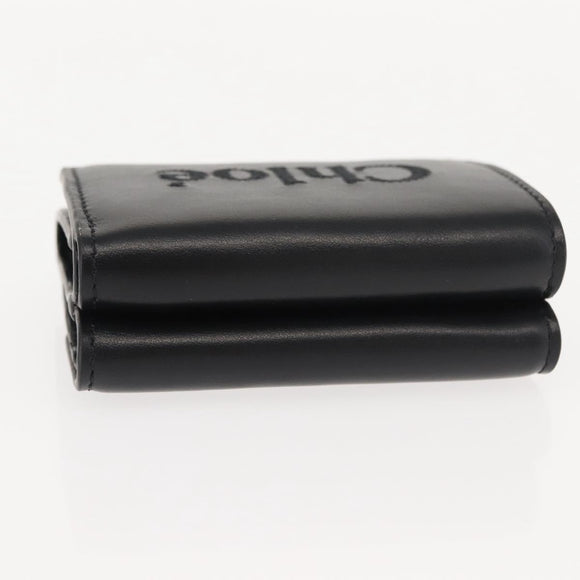 Chloe Sense Wallet Leather Black Auth 148476