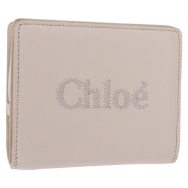 Chloe Sense Wallet Leather Ivory Auth 148477
