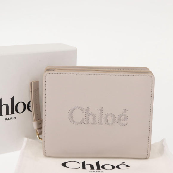 Chloe Sense Wallet Leather Ivory Auth 148477