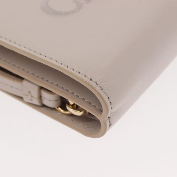 Chloe Sense Wallet Leather Ivory Auth 148477