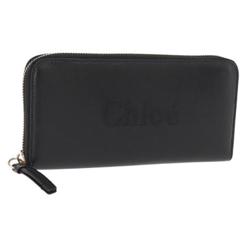 Chloe Sense Wallet Leather Black Auth 148478