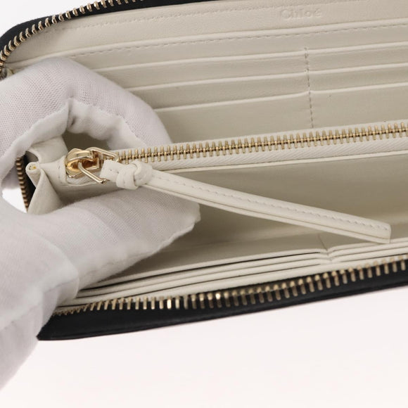 Chloe Sense Wallet Leather Black Auth 148478