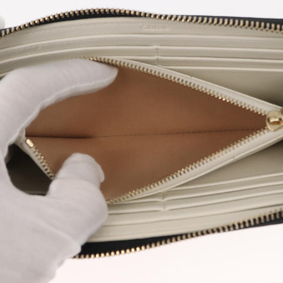 Chloe Sense Wallet Leather Black Auth 148478