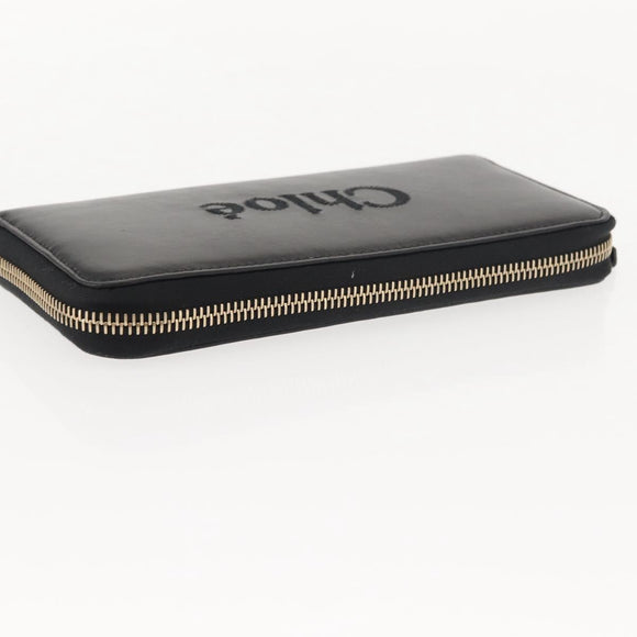 Chloe Sense Wallet Leather Black Auth 148478