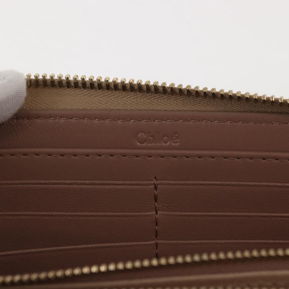 Chloe Sense Long Wallet Leather Beige Auth 148479