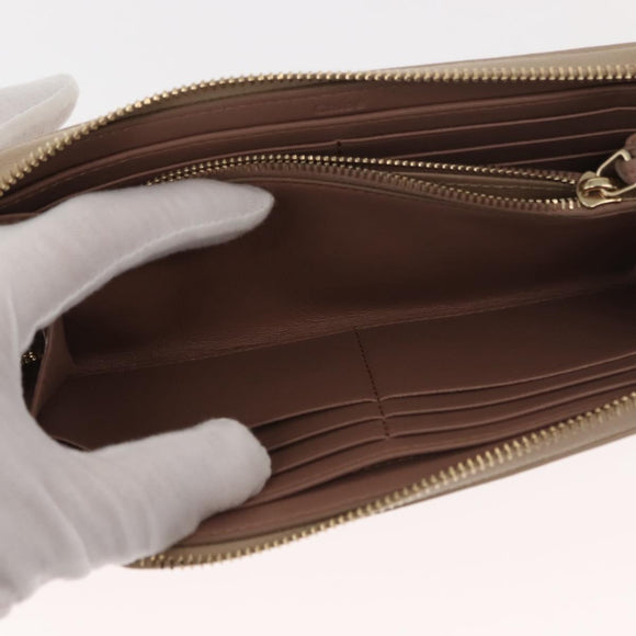 Chloe Sense Long Wallet Leather Beige Auth 148479