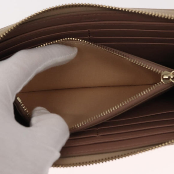 Chloe Sense Long Wallet Leather Beige Auth 148479