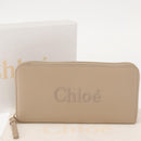 Chloe Sense Long Wallet Leather Beige Auth 148479-20