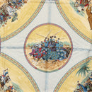 HERMES Carre 90 Scarf ""CAVALIERS PEULS"" Silk Blue Auth 148480-6