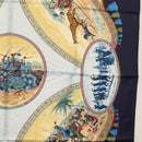 HERMES Carre 90 Scarf ""CAVALIERS PEULS"" Silk Blue Auth 148480-7