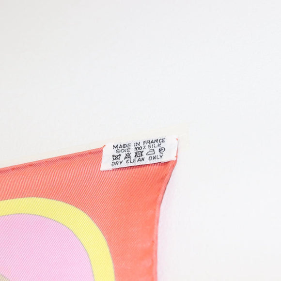HERMES Carre 90 Scarf ""EN BOUCLES"" Silk Pink Auth 148481