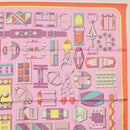 HERMES Carre 90 Scarf ""EN BOUCLES"" Silk Pink Auth 148481-4