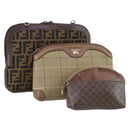 Burberrys Fendi Celine Zucca Canvas Macadam Canvas Bag Canvas 3 Set Auth 148482-1