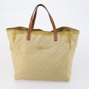 GUCCI GG Canvas Tote Bag Nylon Leather 2 Set Beige Auth 148483-11