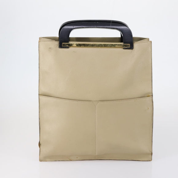 GUCCI GG Canvas Tote Bag Nylon Leather 2 Set Beige Auth 148483
