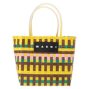MARNI Flower Cafe Basket Hand Bag Leather Multicolor Auth 148485-2