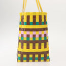 MARNI Flower Cafe Basket Hand Bag Leather Multicolor Auth 148485-4