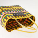 MARNI Flower Cafe Basket Hand Bag Leather Multicolor Auth 148485-6