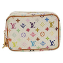 LOUIS VUITTON Monogram Multicolor Trousse Wapity Pouch White M58033 Auth 148522V-13
