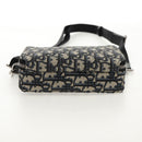 Christian Dior Trotter Canvas Oblique Shoulder Bag Navy Silver Auth 148526SAM-5