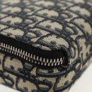 Christian Dior Trotter Canvas Oblique Shoulder Bag Navy Silver Auth 148526SAM-15