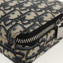 Christian Dior Trotter Canvas Oblique Shoulder Bag Navy Silver Auth 148526SAM-16