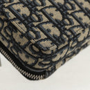 Christian Dior Trotter Canvas Oblique Shoulder Bag Navy Silver Auth 148526SAM-17