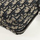Christian Dior Trotter Canvas Oblique Shoulder Bag Navy Silver Auth 148526SAM-18