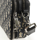 Christian Dior Trotter Canvas Oblique Shoulder Bag Navy Silver Auth 148526SAM-9