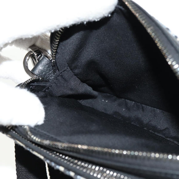 Christian Dior Trotter Canvas Oblique Shoulder Bag Navy Silver Auth 148526SAM