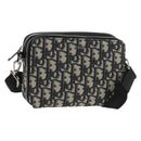 Christian Dior Trotter Canvas Oblique Shoulder Bag Navy Silver Auth 148526SAM-1