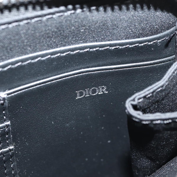 Christian Dior Trotter Canvas Oblique Schultertasche Navy Silber Auth 148526SAM