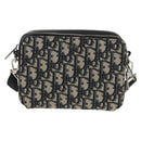 Christian Dior Trotter Canvas Oblique Shoulder Bag Navy Silver Auth 148526SAM-13