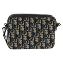 Christian Dior Trotter Canvas Oblique Shoulder Bag Navy Silver Auth 148526M-2