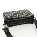 Christian Dior Trotter Canvas Oblique Shoulder Bag Navy Silver Auth 148526SAM-6
