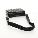 Christian Dior Trotter Canvas Oblique Shoulder Bag Navy Silver Auth 148526SAM-7