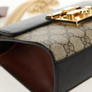 GUCCI GG Supreme Chain Shoulder Bag PVC Beige Gold 409487 Auth 148528M-15