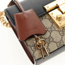 GUCCI GG Supreme Chain Shoulder Bag PVC Beige Gold 409487 Auth 148528M-9