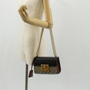 GUCCI GG Supreme Chain Shoulder Bag PVC Beige Gold 409487 Auth 148528M-25
