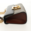 GUCCI GG Supreme Chain Shoulder Bag PVC Beige Gold 409487 Auth 148528M-3