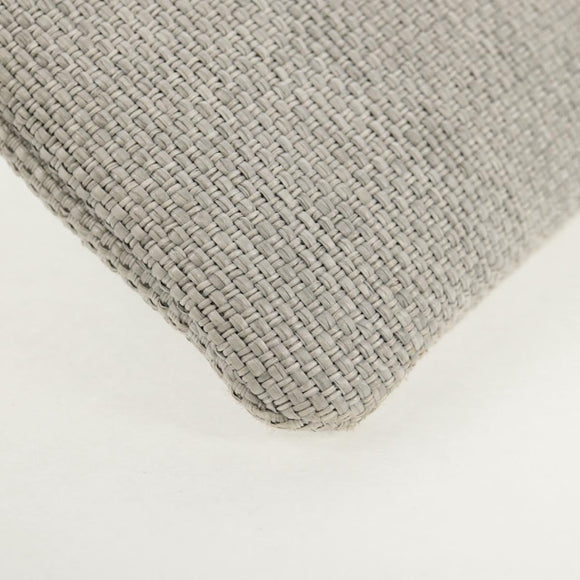 CHANEL Clutch Bag Canvas Gray CC Auth 148530M