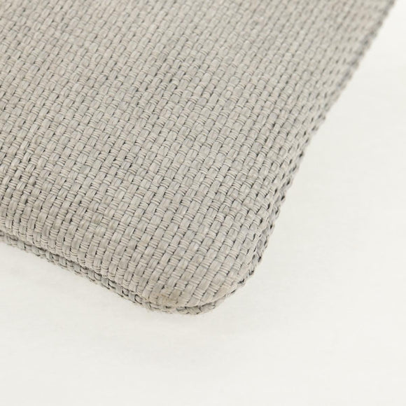CHANEL Clutch Canvas Grau CC Auth 148530M