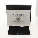 CHANEL Clutch Bag Canvas Gray CC Auth 148530M-12