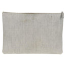 CHANEL Clutch Canvas Grau CC Auth 148530M-2