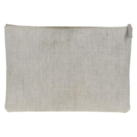 CHANEL Clutch Bag Canvas Gray CC Auth 148530M - 0