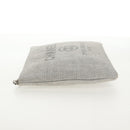 CHANEL Clutch Canvas Grau CC Auth 148530M-5