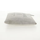 CHANEL Clutch Canvas Grau CC Auth 148530M-6