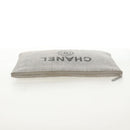 CHANEL Clutch Canvas Grau CC Auth 148530M-7