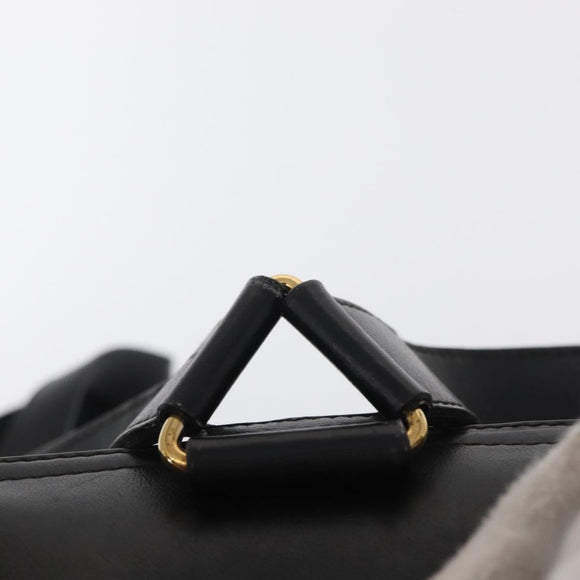 GUCCI Bamboo Backpack Leather Black Gold Auth 148533