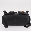 GUCCI Bamboo Backpack Leather Black Gold Auth 148533-5